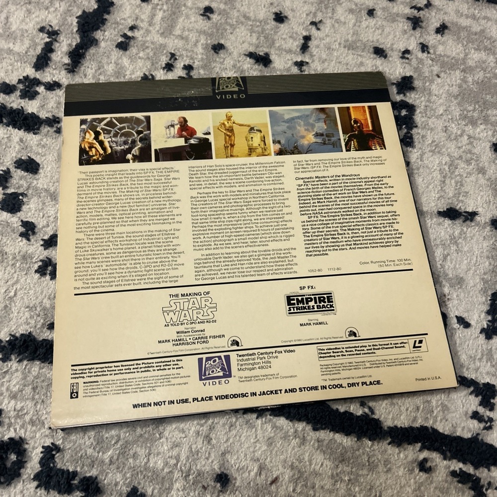 THE MAKING OF STAR WARS SPFX: THE EMPIRE STRIKES BACK (LASERDISC) - Picture 2 of 5